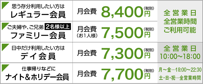 一般会員料金
